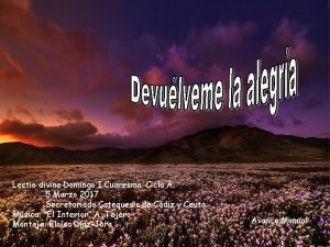 Lectio divina Domingo I Cuaresma Ciclo A 5