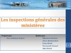 Les inspections gnrales des ministres Propos par Mme
