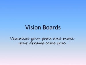 Vision Boards Visualize your goals and make your