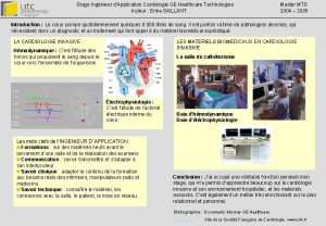Stage Ingnieur dApplication Cardiologie GE Healthcare Technologies Auteur
