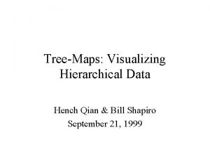 TreeMaps Visualizing Hierarchical Data Hench Qian Bill Shapiro