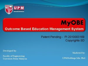 My OBE Outcome Based Education Management System Patent