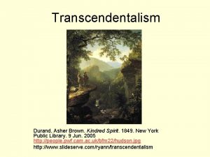 Transcendentalism Durand Asher Brown Kindred Spirit 1849 New