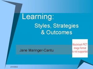 Learning Styles Strategies Outcomes Jane MaringerCantu 2152022 Learning
