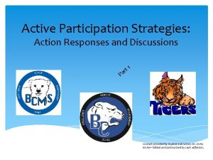 Active Participation Strategies Action Responses and Discussions rt