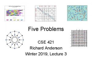 Five Problems CSE 421 Richard Anderson Winter 2019
