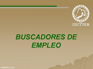 BUSCADORES DE EMPLEO FEBRERO 2010 TEMARIO 1 DEFINICIONES