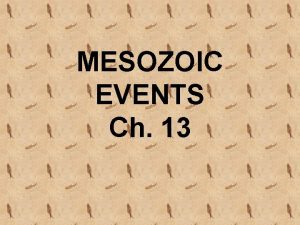 MESOZOIC EVENTS Ch 13 Mesozoic f 1290pg 368