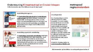 Ondersteuning Klimaatneutraal en Circulair Inkopen Welke documenten zijn