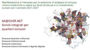 MIOVER NET Servizi integrati per quartieri inclusivi Direzione