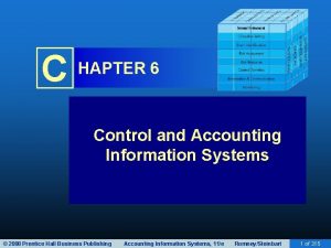 C HAPTER 6 Control and Accounting Information Systems