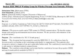 March 3 2003 doc IEEE 802 15 03147