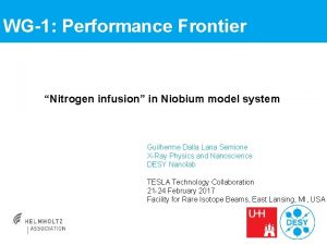 WG1 Performance Frontier Nitrogen infusion in Niobium model