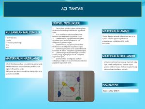 AI TAHTASI ETSEL ZELLKLER KULLANILAN MALZEMELER 45 x