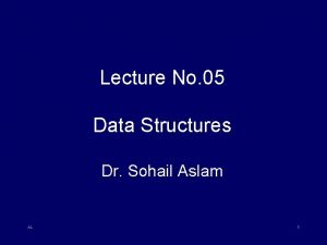 Lecture No 05 Data Structures Dr Sohail Aslam