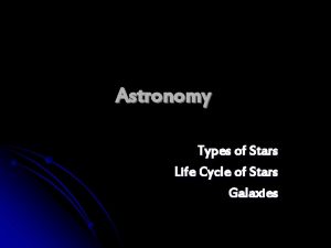 Astronomy Types of Stars Life Cycle of Stars