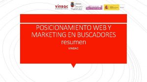 POSICIONAMIENTO WEB Y MARKETING EN BUSCADORES resumen VINSAC