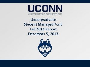 Undergraduate Student Managed Fund Fall 2013 Report December