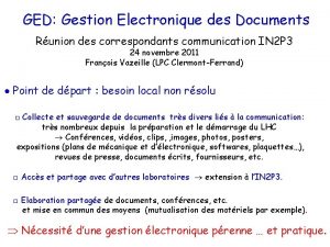 GED Gestion Electronique des Documents Runion des correspondants