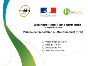 Webinaire Handi Pacte Normandie 29 septembre 2020 Priode