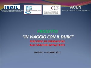 ACEN ASSOCIAZIONE COSTRUTTORI EDILI NAPOLI ISTITUTO NAZIONALE PER