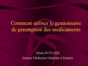 Comment utiliser le gestionnaire de premption des mdicaments