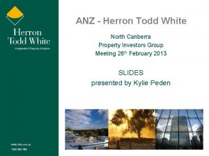 ANZ Herron Todd White North Canberra Property Investors