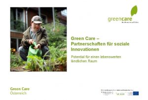 Green Care Partnerschaften fr soziale Innovationen Potential fr