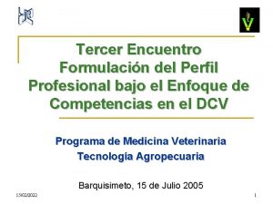 Tercer Encuentro Formulacin del Perfil Profesional bajo el