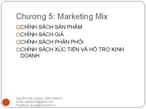 Chng 5 Marketing Mix CHNH SCH SN PHM