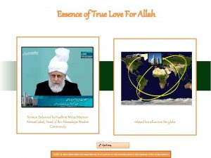 Essence of True Love For Allah Sermon Delivered
