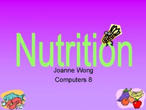 Joanne Wong Computers 8 Breaks down sugars for