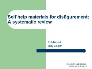 Self help materials for disfigurement A systematic review