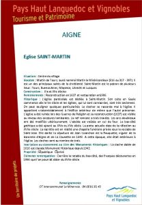 AIGNE Eglise SAINTMARTIN Situation Centre du village Vocable