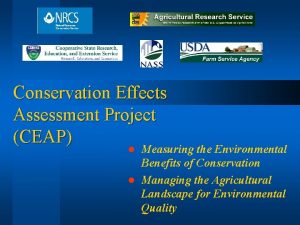 Conservation Effects Assessment Project CEAP Measuring the Environmental