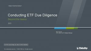 Conducting ETF Due Diligence Beyond the basics 2021