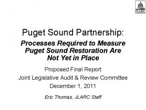 Puget Sound Partnership Processes Required to Measure Puget