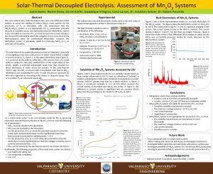 SolarThermal Decoupled Electrolysis Assessment of Mnx Oy Systems