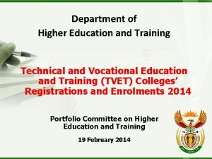 Department of Higher Education and Training Technical and