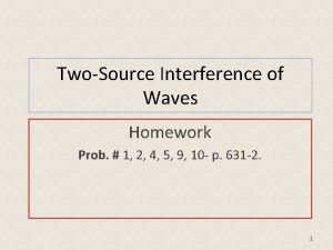 TwoSource Interference of Waves Homework Prob 1 2