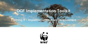 DCF Implementation Toolkit Training 3 Implementation Plan Development
