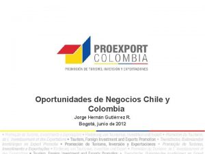 Oportunidades de Negocios Chile y Colombia Jorge Hernn