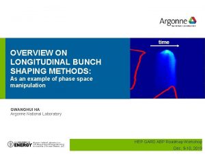 time OVERVIEW ON LONGITUDINAL BUNCH SHAPING METHODS As