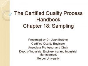 The Certified Quality Process Handbook Chapter 18 Sampling