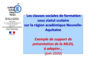 Les clauses sociales de formation sous statut scolaire