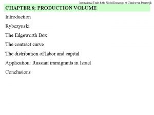 International Trade the World Economy Charles van Marrewijk