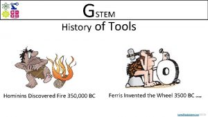 GSTEM History of Tools Hominins Discovered Fire 350