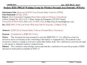 month year doc IEEE 802 15 doc Project