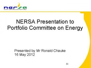NERSA Presentation to Portfolio Committee on Energy Click