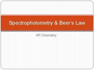 Spectrophotometry Beers Law AP Chemistry Introduction absorbs R